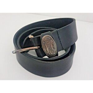 POINT ZERO Genuine Leather Black Belt Size 32 Buckle Made in Canada